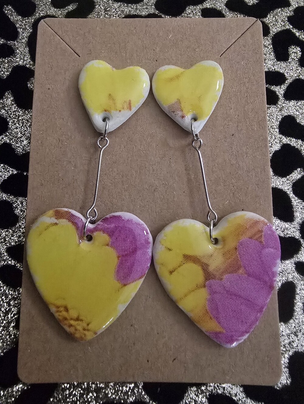 Hand Crafted Heart Dangle Earrings